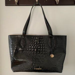 Brahmin Athena Black Melbourne Genuine Leather Tote